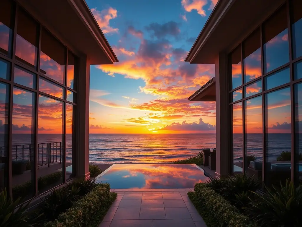 A panoramic view of a luxury villa overlooking the Atlantic coast in Essaouira, emphasizing the potential for high-end property investments and the allure of coastal living in Morocco.